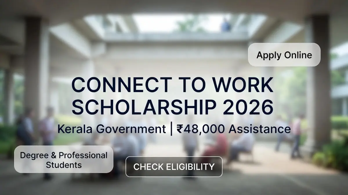 Connect to Work Scholarship Kerala 2026 Apply Online