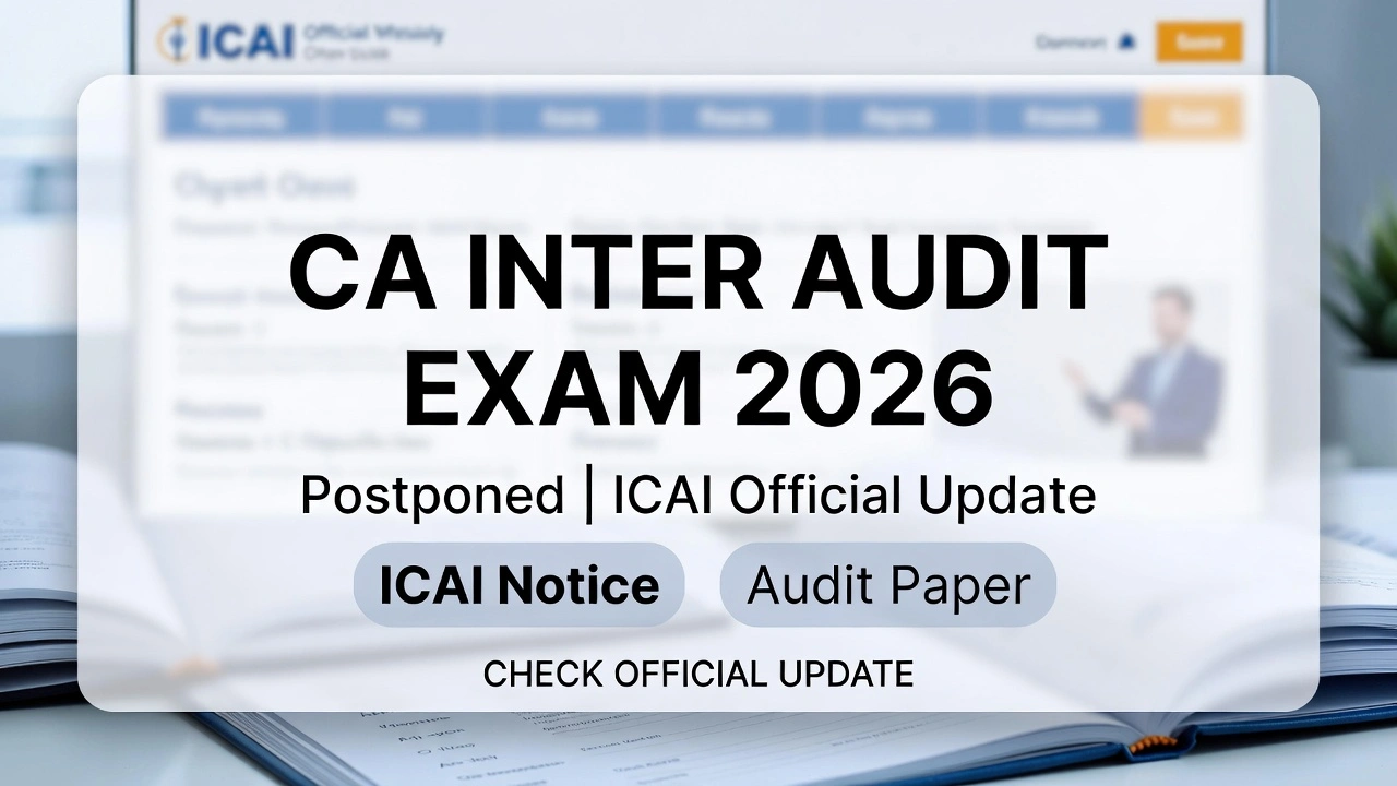 ICAI CA Inter Audit Exam Postponed 2026 Official Update