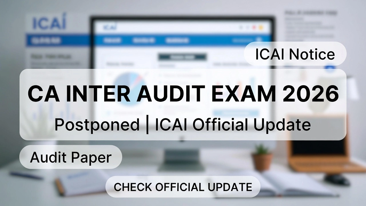 ICAI CA Inter Audit Exam Postponed 2026 Official Update