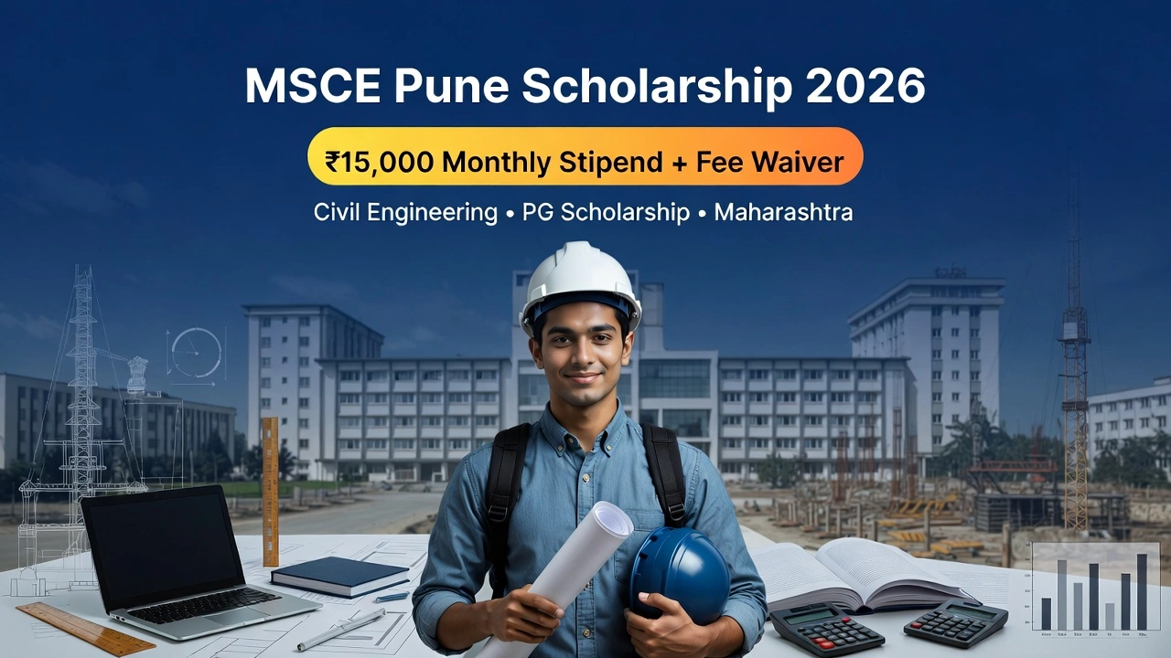 MSCE Pune Scholarship 2026 Civil Engineering PG Aid